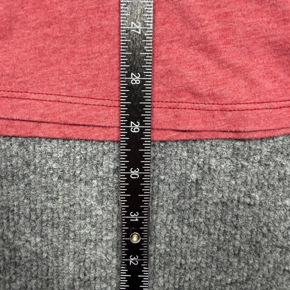 The North Face Mens XL Red Grey Raglan Baseball T-Shirt 3/4 Sleeve Classic Fit